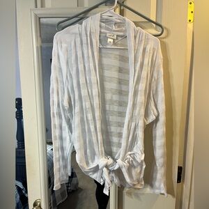 Jacklyn smith sweater white tie waisted 1x